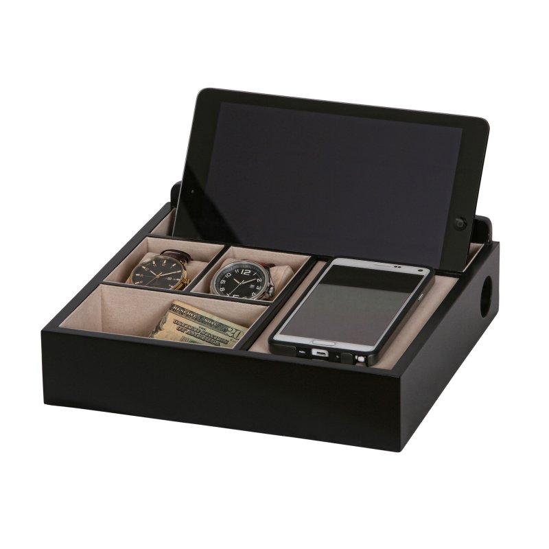 Clic Sleek Dark Brown Java Colored Dresser Top Valet Click Thumbnails For Larger Images