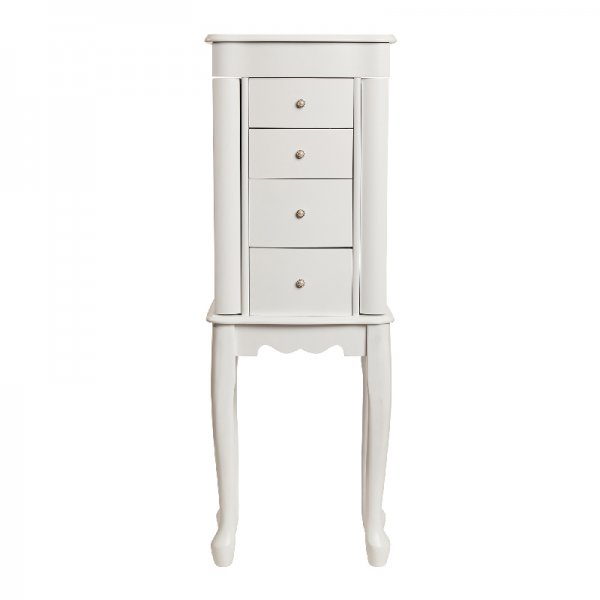 Classic Long Legged Jewelry And Accessory Armoire In White Colored